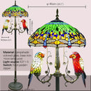 Axyaa Stained Glass Floor Lamp Retro Style for Living Room & Bedroom