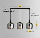 Axyaa Glass Pendant Lights - Smoke Grey LED Hanging Lamp for Dining Room, Bedroom, Bar, Indoor Decor