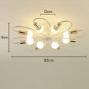Axyaa Retro Industrial Chandelier LED Ceiling Lamp Wrought Iron Modern Fixture