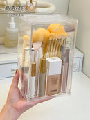 Axyaa Acrylic Makeup Brush Holder & Organizer for Cosmetics, Pencils, Lipsticks - Clear Storage Box