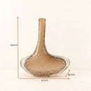 Axyaa Brown Glass Small Mouth Vase Home Decor Dried Flower Arrangement