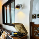 Axyaa LED Vintage Wall Light for Bedroom Sofa Stair Bathroom Mirror Loft Iron Wood Lamp
