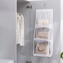 Axyaa 6-Pocket Hanging Storage Bags: Wardrobe Organizer for Dust-proof Closet Organization