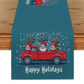 Axyaa Christmas Pickup Truck Pygmy Fir Snowflake Table Runner