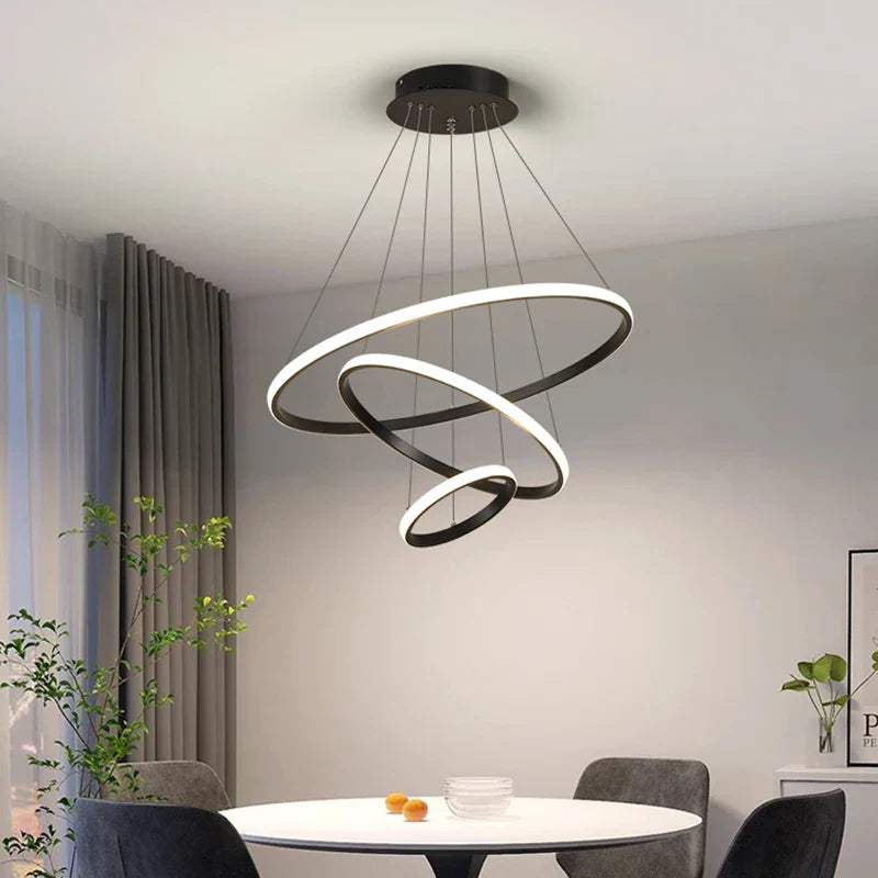 Nordic LED Dining Room Chandelier by Axyaa - Modern Ceiling Pendant for Living Room