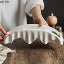 Axyaa Ceramic Arch Bridge Snack Plate for Dessert, Sushi, Molecular Cuisine
