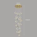 Axyaa Modern Crystal Chandelier Stair Pendant Lamp Living Room Lighting