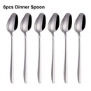Axyaa 21-Piece Stainless Steel Cutlery Set - Mirror Finish Elegant Tableware