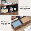Axyaa 63" L-Shaped Executive Desk with File Storage Cabinet for Home Office