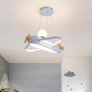 Axyaa Nordic Airplane LED Chandelier for Children's Room Nursery Bedroom Decor