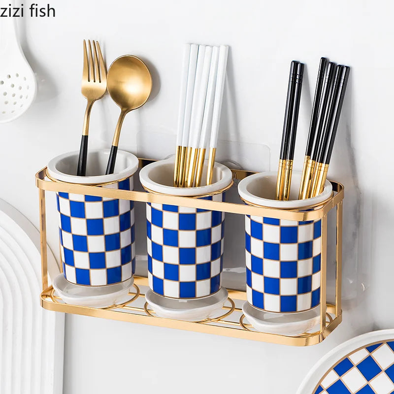 Axya Checkerboard Chopsticks Tube Storage Rack