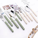 Axyaa Silver Acrylic Handle Cutlery Set, Stainless Steel Western Dinner Flatware