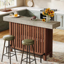 Axyaa 2-Tier Large Home Bar Unit, 63-Inch Modern Pub Table with Footrest