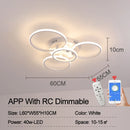 Axyaa Modern LED Chandelier: Dimmable, App Control, Circle Rings, Living Room/Bedroom, Black/White