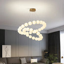 Axyaa Nordic Buddhist Beads Pendant Chandelier_LED Circular Dining Lamp