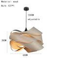Axyaa Wooden Skin Pendant Lamp: Modern LED Decor Chandelier for Bedroom, Restaurant, Aisle