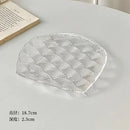 Axyaa Auspicious Cloud Glass Square Plate for Home Décor and Serving