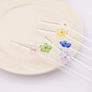 Axyaa Glass Straw Set: 6 Reusable Smoothie Eco Friendly Drinking Straws