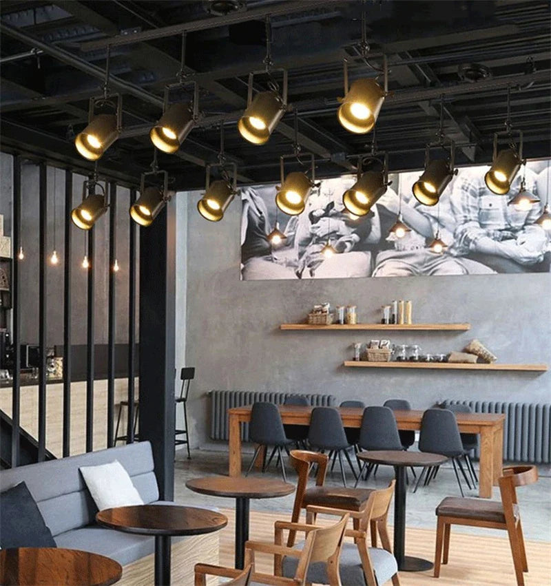 Axyaa Retro Industrial Ceiling Pendant Light Rotation E27 Spotlight for Home and Bar