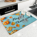 Axyaa Pumpkin Draining Mat: Absorbent, Quick Dry, Anti-Skid Kitchen, Bathroom Drain Pad