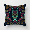 Axyaa Black Grey Skull Face Pillowcase for Halloween Living Room Decor