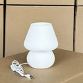 Axyaa Striped Glass Mushroom Table Lamp for Bedroom Decoration and Reading Lighting