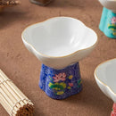 Axyaa Flower Shaped High Footed Ceramic Bowl - Creative Tableware