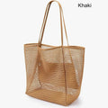 Axyaa Mesh Beach Tote: Women's Shoulder Handbag and Clothing Storage Bag