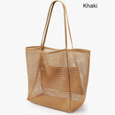 Axyaa Mesh Beach Tote: Women's Shoulder Handbag and Clothing Storage Bag