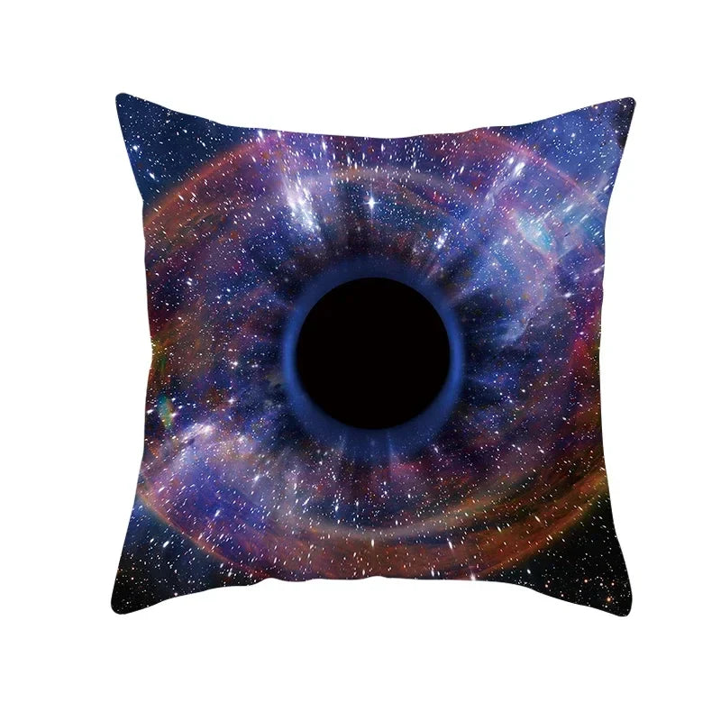 Axyaa Black Hole Polyester Pillowcase - Home Decor Cushion Cover for Sofa, 45X45CM
