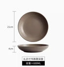 Axyaa Ceramic Deep Soup Plate 8.25" - High-End Dining Tableware Schussel