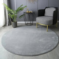 Axyaa Round Coral Velvet Carpet: Soft Living Room Rug for Kids Play & Coffee Table