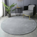Axyaa Round Coral Velvet Carpet: Soft Living Room Rug for Kids Play & Coffee Table