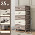 Axyaa 6 Tier Drawer Storage Cart, Gray/Brown, Mobile Organizer with Wheels.