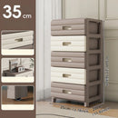 Axyaa 6 Tier Drawer Storage Cart, Gray/Brown, Mobile Organizer with Wheels.