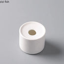 Axyaa White Ceramic Dessert Cone Holder for Sweet Snacks and Sushi