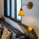 Axyaa Vintage Glass LED Wall Lamps, Japanese Style Pull Chain Copper Sconce