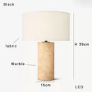 Axyaa Spanish Marble Table Lamp with Fabric Lampshade