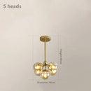 Axyaa Glass Chandelier: Industrial Retro Loft Living Room Lighting Fixtures
