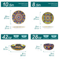 Axyaa Bohemian Porcelain Ceramic Dinnerware Set - 24 Pieces