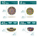 Axyaa Bohemian Porcelain Ceramic Dinnerware Set - 24 Pieces