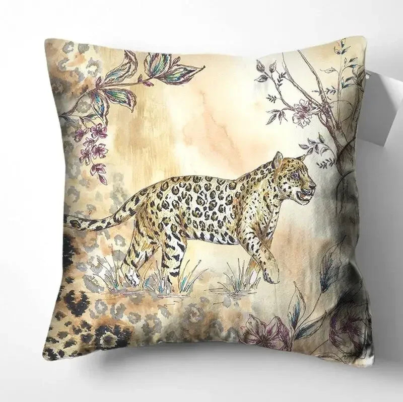 Axyaa Tiger Print Pillowcase - Decorative Sofa Cushion Cover Home Decor