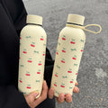 Axyaa Kawaii Cherry Thermos Bottle 500ml Stainless Steel Tumbler Gym Water Bottle
