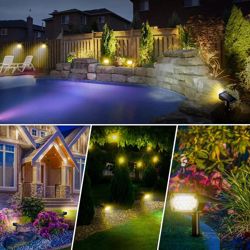 Axyaa 56 LED Solar Outdoor Lights with 3 Modes for Garden and Landscape