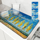 Axyaa Kitchen Drying Mat: Autumn Oil Absorbent Placemat for Cup Drying
