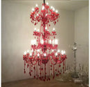Axyaa 5-Layer 42-Arm Large Red Crystal Chandelier for Stair, Restaurant, Hotel & Villa