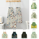 Tropical Jungle Print Kitchen Apron, Axyaa Plant Leaves Chef Bib for Kids Men Women