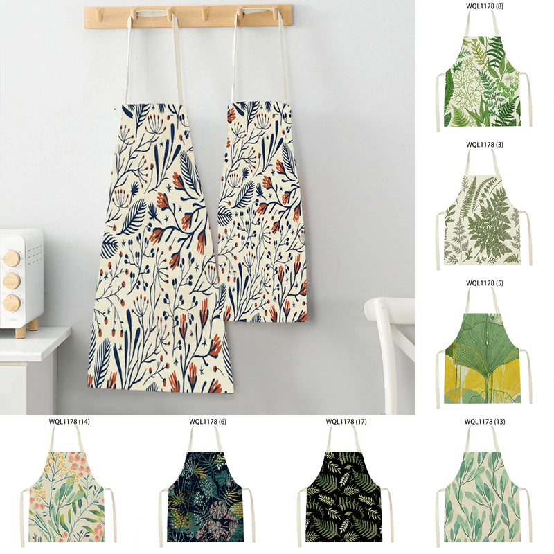 Tropical Jungle Print Kitchen Apron, Axyaa Plant Leaves Chef Bib for Kids Men Women