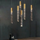 Axyaa Golden Crystal Stairs Chandelier Luxe Lighting