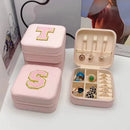 Axyaa Sequin Letter Jewelry Box with Mirror - Cute Portable Organizer Gift